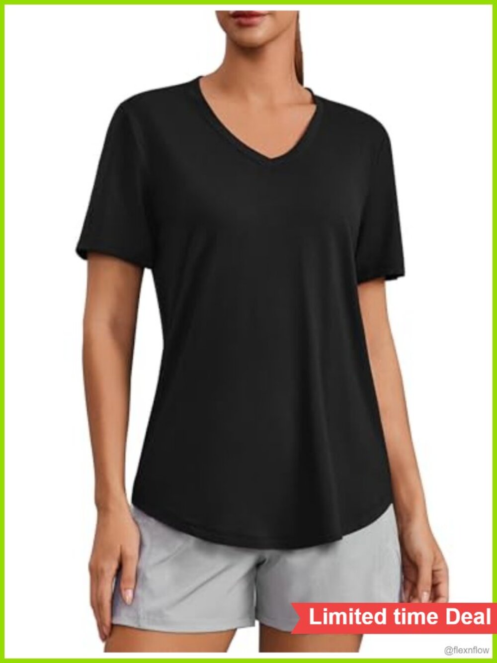 V Neck Workout Top Short Sleeve Quick Dry UPF 50+ Polyester Spandex